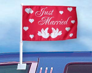 Everflag Auto-Fahne: Just Married 2 (Hochzeit)