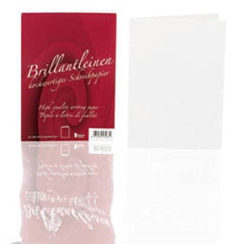 Rössler Papier - Brillantleinen - Doppelkarten (25 Stück, A6) weiß
