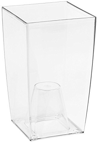 Zanvic Terra Cache-Pot en Plastique pour orchidées, Transparent, 12 x 12 x 20 cm