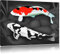 Pixxprint Gezeichnete Koi Karpfen B&W, Größe: 120x80cm, Leinwandbild, fertig gespannt, Wandbild, Dekoration, Kunstdruck, kein Poster