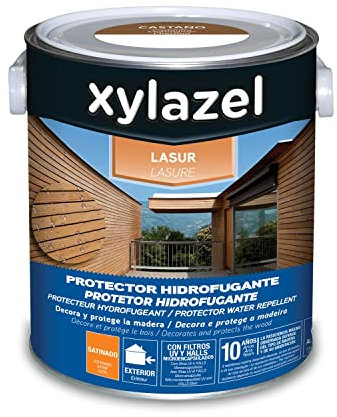 XYLAZEL 2163904 Lasur Protector Hidrofugante Satinado, Color Castaño, 2.5 l
