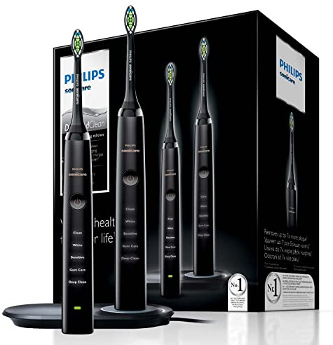 Philips hx9394/92 – Pack of 2 Electric Toothbrush Sonicare Diamond Clean, AC, Li-Ion, with battery and charger kit, Black