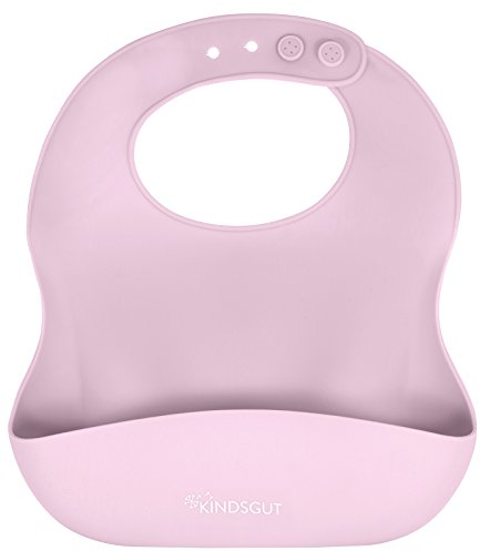 Kindsgut Silikonlätzchen, mit Auffangschale für Babys und Kleinkinder, dezente und moderne Farben, Zartrosa