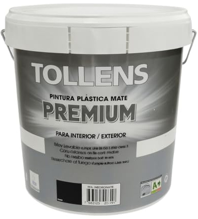 Tollens Plástica Premium Mate Negro 4 Lt
