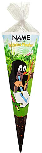 alles-meine.de GmbH Schultüte - Der kleine Maulwurf - Pauli - 85 cm - eckig - incl. Name - Tüllabschluß - Zuckertüte - mit/ohne Kunststoff Spitze - Jungen Mädchen - Tiere H..