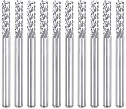 sourcing map 10Pcs 3mm Carbide End Mill Engraving Milling Cutter CNC Router Bits for PCB Machine, 1/8 Shank