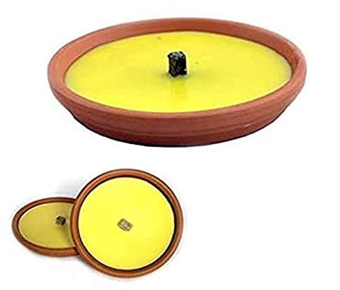FercasaShop® 25 Pezzi Candela antizanzare al Profumo di citronella in coccio di Terracotta Ø 15 cm.