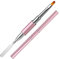 Dual-Ended Gel Brush & Picker Brush tool, Mwoot Stainless Steel 2 in 1 Designs Gel Nail Brushes Gel Nail Tool for Gel Acrylic Nails Extension(Pink)