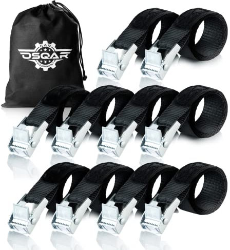 OSQAR® 10 Befestigungsriemen [40cm/20mm/125kg] Zurrgurte mit verzinkten Klemmschlössern & OQC Polyester Riemen für maximale Langlebigkeit! Fahrrad Spanngurt mit höchster OSQAR® Standard Qualität!