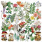 6 Packungen Scrapbook Sticker Sammelalbum Aufkleber Blumenaufkleber Dekoration Planer Aufkleber Pflanzenaufkleber Klares für das Scrapbooking-Tagebuch Album Journals DIY Arts and Crafts (Monet)