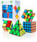 CUBIDI® Zauberwürfel Set - Speed Cube Set 2x2 3x3 4x4 Pyraminx Speedcube, Zauberwürfel für Kinder Erwachsene Anfänger 4 Stück