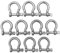POFET Pack-of-10 M4 D Bow Ring Shackle Locks 304 Stainless Steel for Heavy Duty Rigging, Hauling, Steel Chain Link