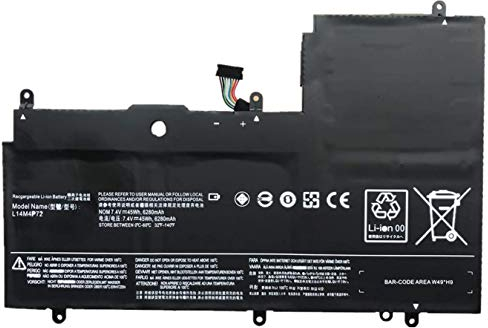 ASKC L14M4P72 Laptop Battery for Lenovo Yoga 3 14 inch Yoga 3-1470 IdeaPad Yoga 700-14ISK Series L14S4P72 5B10K10224 5B10K10226 5B10G75095 5B10G84689 7.4V 45Wh 6280mAh