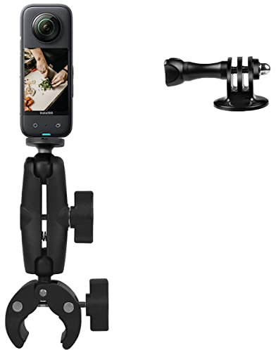 WLPREOE Super Clamp Mount Double Ball Head Adapter Compatible with GoPro AKASO DJI Action or DSLR Camera Accessories