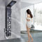Huin Système de tour de panneau de douche à LED buse de massage en cascade de pluie en acier inoxydable colonne de douche noire