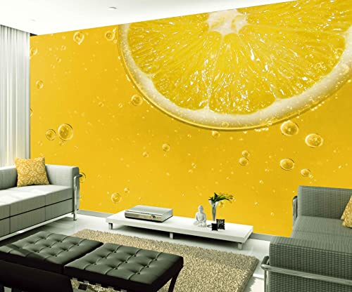 XAONUO Frucht Wandbild Fototapete 3D Effekt 400X280Cm Gelb Obst Zitrone Fototapeten Vlies Tapeten Wandtapete Vliestapete Wandbild Wand Schlafzimmer Wohnzimmer Büro Küche