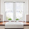 MRTREES Küchenvorhänge Stores Gardine Weiß Wohnzimmer Gardinen modern Schlaufenschal 2er Set 60×90cm (H×B) Vorhänge Leinenoptik halbtransparent Schals Vorhang kurz