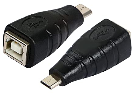 QIANRENON 2Pcs Micro USB a USB B stampante Adattatore Micro USB maschio a USB B femmina Convertitore, Per stampante, scanner, fax, fotocamera, telefono cellulare