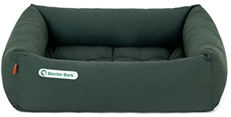Doctor Bark Hundebett Orthopädisch - Waschbar bis 95°C, Geruchsfrei & Hygienisch - Kuscheliger Hundekorb Kleine Hunde mit Hundematratze (S - 70x60 cm, Grün)