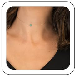 Wendalern Vintage Türkis Halsband Halskette Winzige Türkis Anhänger Halskette Blaue Perle Schlüsselbein Halskette Gold Dünne Halsband Halskette Schmuck für Frauen und Mädchen