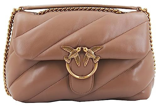 Pinko, LOVE CLASSIC PUFF CL SHEEP NAP Donna, D01Q_BISCOTTO ZENZERO-ANTIQUE GOLD, One size