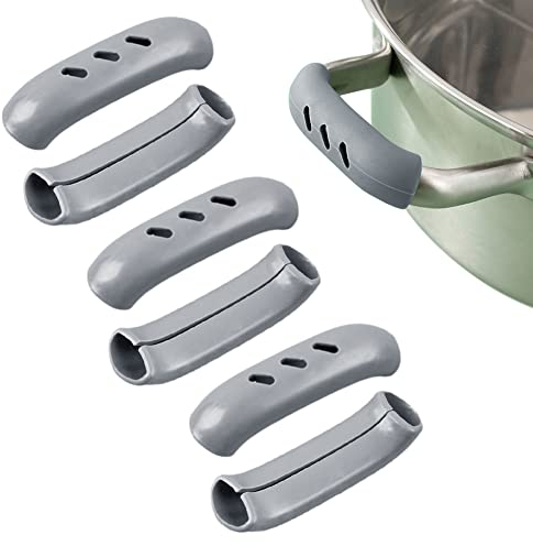 RYGRZJ Copertura per Manico in Silicone Anti-Scottatura, Supporto Antiscivolo per Pentole e Padelle, Accessori da Cucina