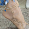 Clataly soleil lune bracelet cheville multicouche ananas amour tortue cheville perles d'été accessoire plage pied femme fille bijoux (Starfish Love chaîne de pied)
