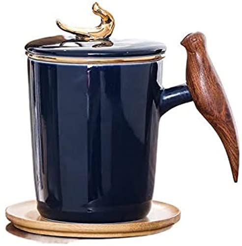 COERSD Sterling Silver Teacup Ji Blue Ceramic Personal Cup Gift Box Office Meeting Convenient Tea Drinking Cup-Type-2