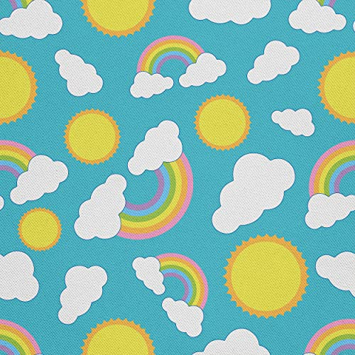 HEKO PANELS Stoff Oxford Wasserdichte Meterware Canvas-Stoff Polyester Stoff Zum Nähen Nähstoffe Dekostoffe Wasserabweisend Blickdicht Regenbögen 5 Meter 155 x 500 cm