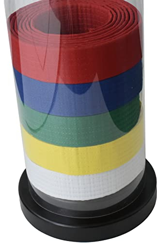 Victory Martial Arts Gürtelvitrine 10 Gürtel 6 Riemen Zylinder für Taekwondo, Karate, Jiu Jitsu (10 Gürtel)
