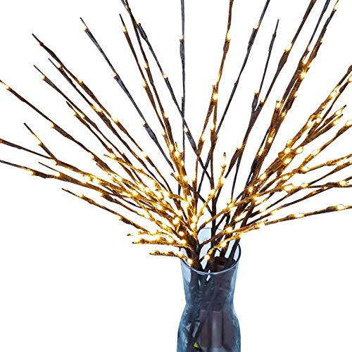 20 LED Astlichter, warmweiß, 77 Cm Länge, Batteriebetrieben, Biegbare Zweige, Vasendekoration, Schaufensterdekoration mit Verstecktem Kabel und Batteriekasten, 2 Modi (Wie gezeigt)