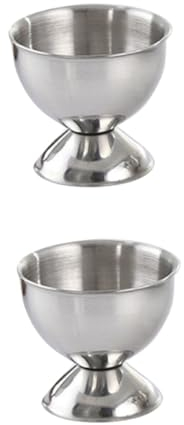 Mobestech 2pcs Stainless Steel Cup Stylish Holder for Boiled for Breakfast Brunch Easter Decoration Unbreakable Modern Tabletop Kitchen Tool