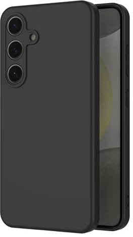 AICEK Compatible con Samsung Galaxy S24 Cover, Silicone Custodia per Samsung S24 Cover Molle di TPU Sottile Bumper Case Nero