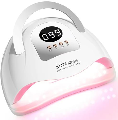 380W Lámpara UV LED Uñas,Secadora de LED UV con 81 Cuentas LED,Lámpara Uñas Semipermanentes con 4 Temporizador,Sensor Automático,Pantalla LCD,Para Manicura Pedicure Nail Art Hogar el Salón