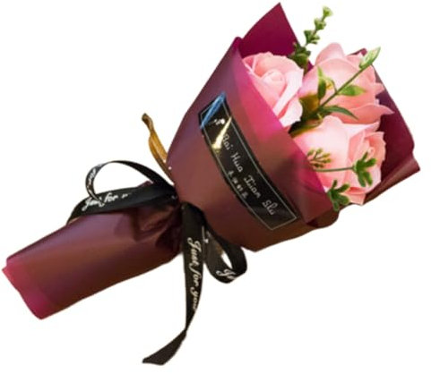 Lot de 3 têtes de savon rose - Flora parfumé - Bouquet de rose - Savon à l'huile essentielle végétale - Cadeau pour anniversaire/mariage/Saint Valentin/Fête des mères - Rose clair
