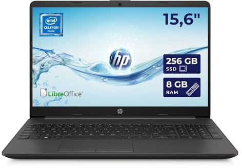 HP 250 G9 Computer portatile Display 15.6 1366 x 768 Pixel Intel N4500 8 GB DDR4-SDRAM 256GB SSD Wi-Fi OPEN OFFICE W11