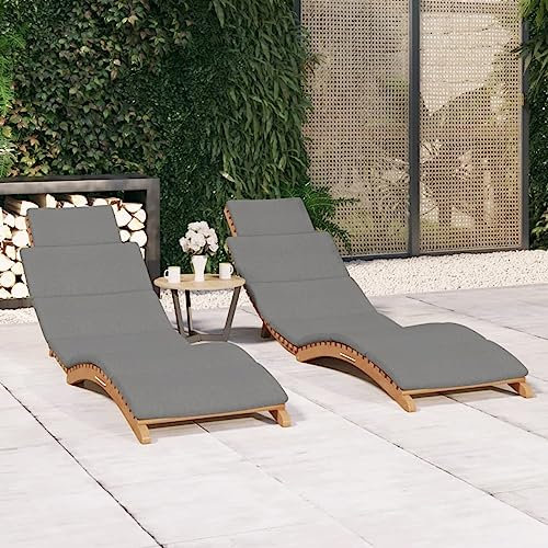 Gecheer Tumbona de Jardín Tumbonas con Cojines 2 uds Tumbona Plegable de Piscina Tumbonas de Madera Diseño Ergonómico Tumbona para Balcón Patio Terraza Piscina Madera Maciza de Teca