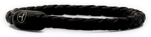 Colorcuff Premium Lederarmband, Echtleder, starker Magnetverschluss, geflochtenes Herren- und Damenarmband inkl. Schmuckbeutel, handgefertigt in Deutschland (Slim Black Vintage, 20.50)