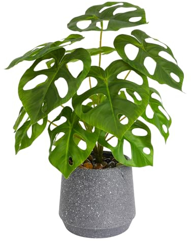 Plante Verte Artificielle dans un Pot, Plantes Grasses Artificielles, Grande Feuille Verte, pour la Maison, Bureau, Salon, Décoration