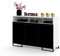 Euro Style Große Kommode TV-Schrank Industrial Loft Metallbeine Weiß/Eiche/Schwarz 135x90cm, WEIß SCHWARZ