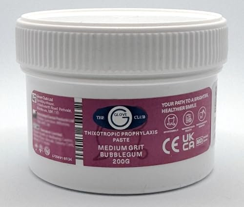 Glove Club Ltd Prophy Paste Thixotropic Bubblegum 200gram Medium Grit Pink Teeth Polishing Cleaning Stain Removal