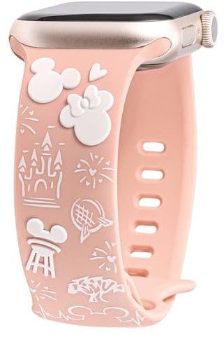 BEEXI Cartoon Engraved Strap Compatible with Apple Watch Strap 41mm 40mm 38mm 49mm 46mm 44mm 45mm 42mm Women Drip Glue Cute Soft Silicone 3D Band for iWatch SE Series 10/9/8/7/6/5/4/3/2/1/Ultra(1/2)