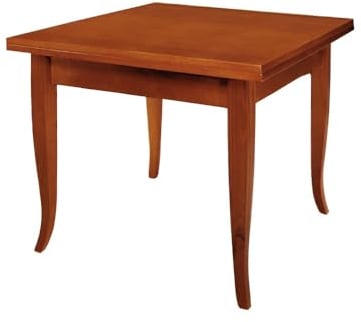 Mesa cuadrada tipo libro acabado en cerezo medida 90 x 90 cm extendida 180 cm