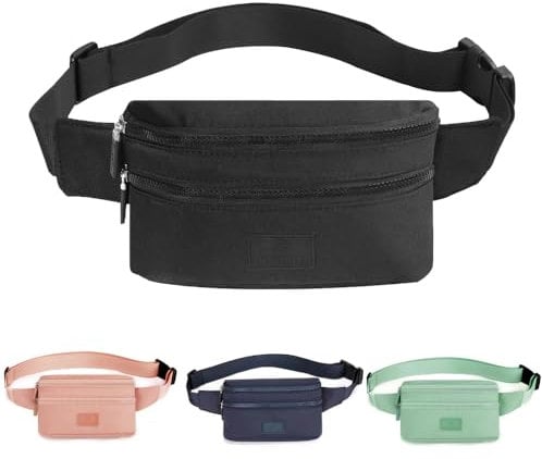 Bauchtasche Damen Herren Gürteltasche Hüfttasche Outdoor Groß Handytasche Sport Wasserdicht Laufgürtel Schwarz 