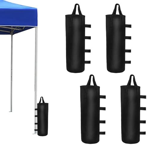 BuxiuGK 4 Piezas Pesos para Carpa,Bolsas de Peso para toldo Oxford 800D para Toldo De Pies De Pabellón, De Pesos para Carpas,20cm x 50cm,Negro