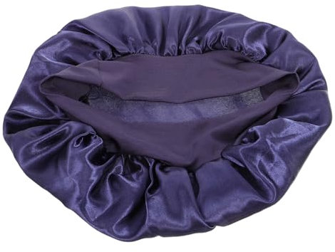 SEWOART Ladies Satin Sleep Hat Blue Elastic Convenient Hair Wrap Female Satin Hat for Protecting Hair Oil Suitable for Washing Face and Doing Housework for Women and Girls