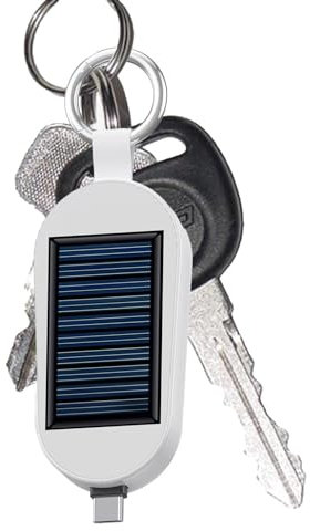 Caricabatterie solare - Power Bank portachiavi ad energia solare di tipo C | Caricabatterie portatile da 3000 mAh con ricarica wireless per orologio, caricabatterie solare per viaggi all'aperto, campe
