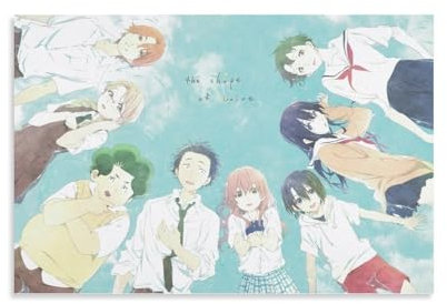 YOUMAN Poster A Silent Voice, japanisches Anime-Poster, Gemälde, Leinwand, Wandkunst, Wohnzimmer, Poster, Gemälde, 30 x 45 cm