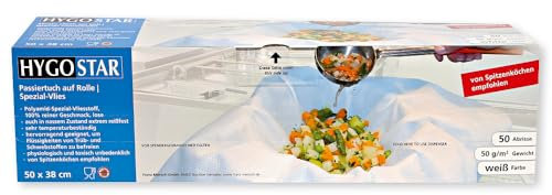FRANZ MENSCH 1 Stück Hygostar Passiertücher Filterstar | Spezial-Vliesstoff, Rolle, Spenderbox, weiß, 50 Stück/Rolle, L: 50cm, B: 38cm, Karton