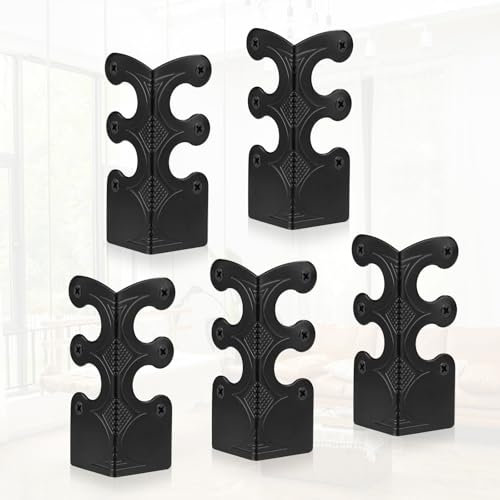 Tinoaly 5pcs Black Iron L-Shaped Baseboard Skiffers Corner Protectors,Vintage Skirting Board Corner Brackets for Furniture, Baby Proofing, Office Supplies,Wood Cases, Cabinet Doors